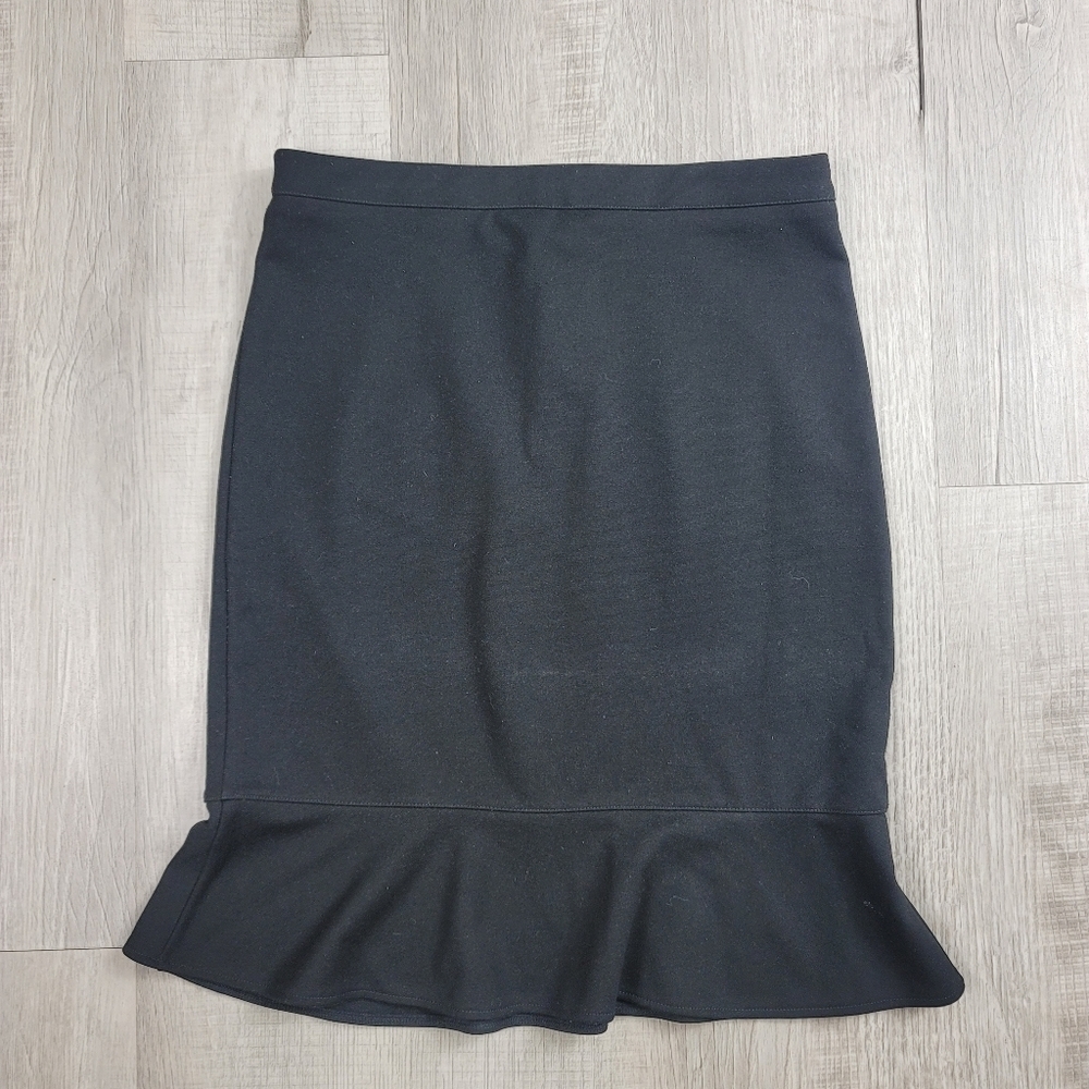 Club Monaco Black Business Ruffle Pencil Skirt | Size 6